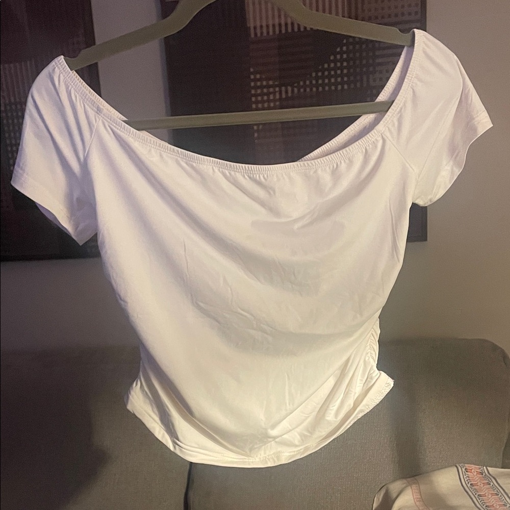 Princess Polly White Off-Shoulder Top